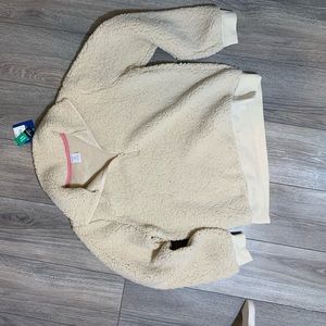 Beige fluffy teddy bear pullover